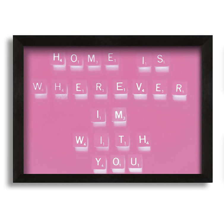 Happy Larry Home Is Wherever Im with You Picture Frame Typography on